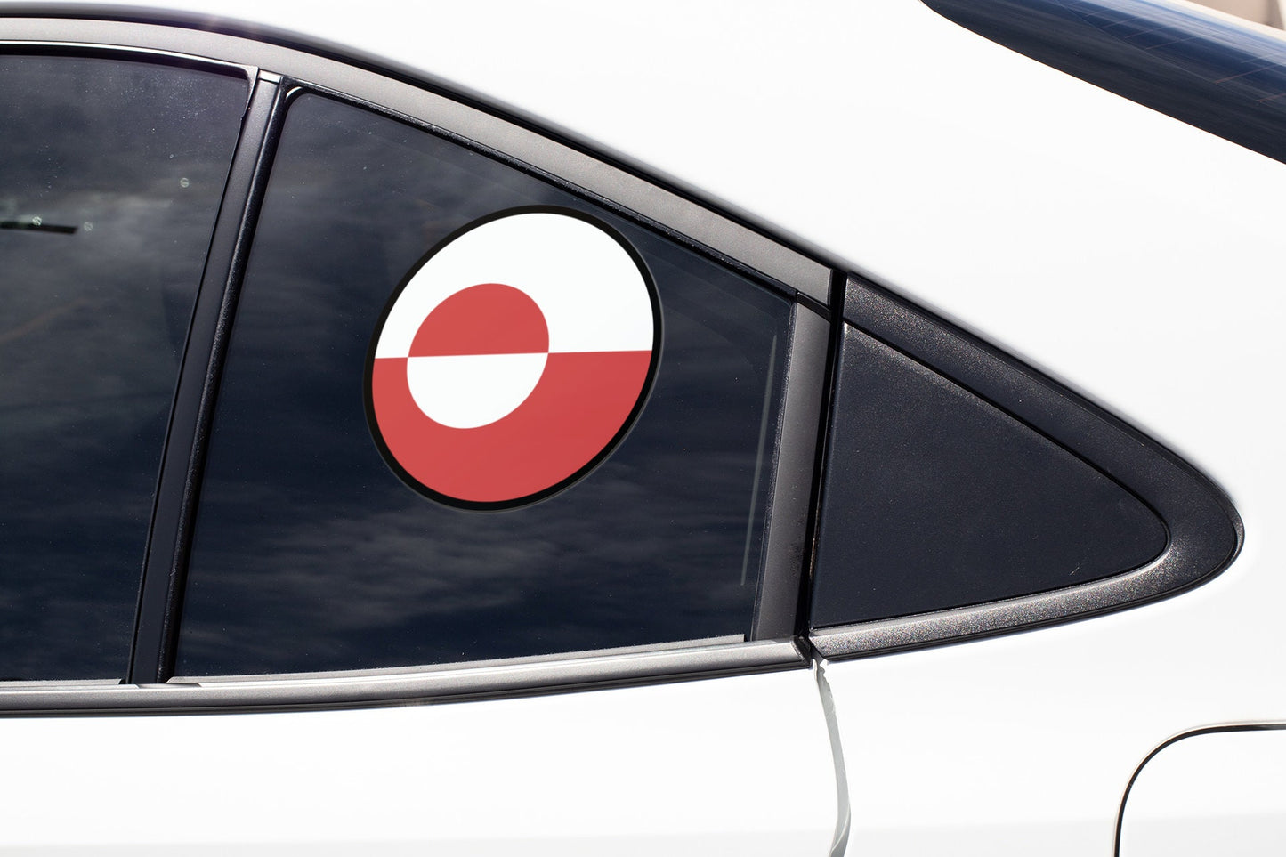 Greenland Flag Circle Sticker Decal