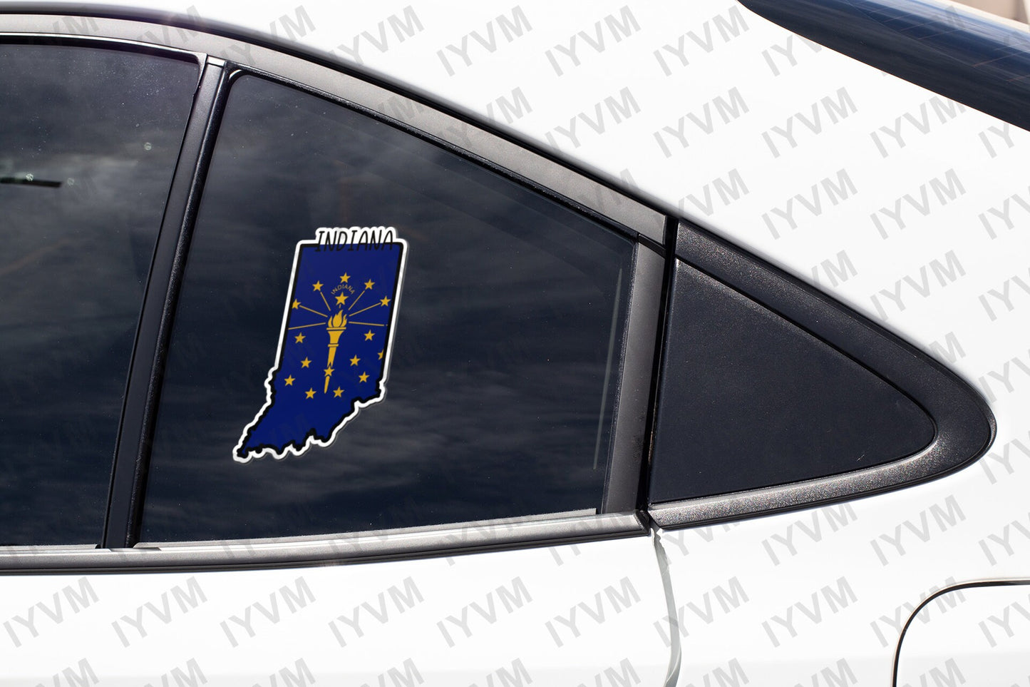 State of Indiana Map Flag Sticker Decal  USA Indiana State  Indianapolis  The Hoosier State  Crossroads of America