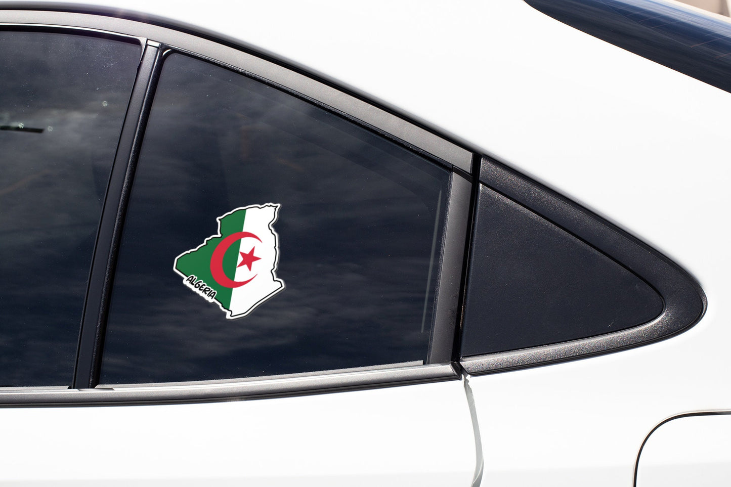 Algeria Map Flag Sticker Decal