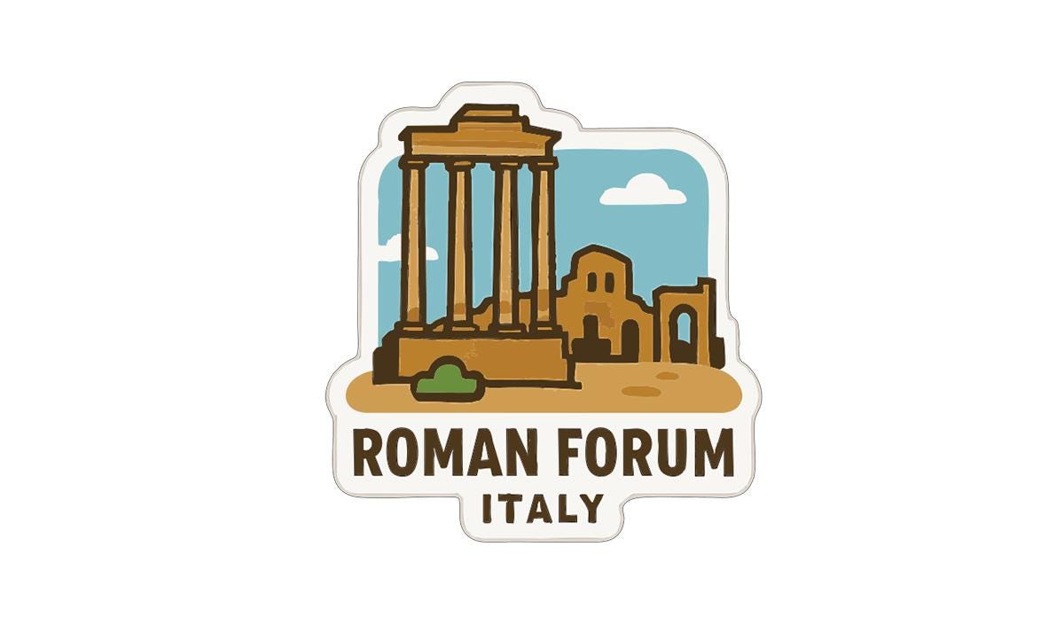 a logo for the Roman Forum in Italy.