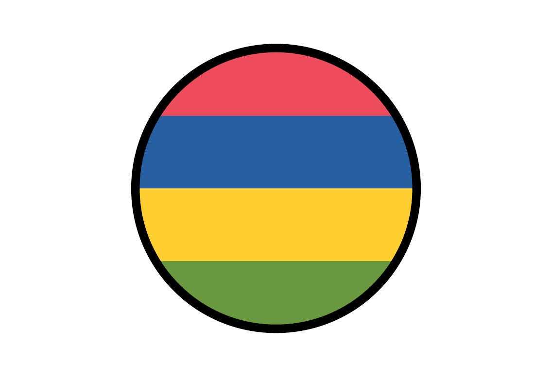 Mauritius Flag Circle Sticker Decal