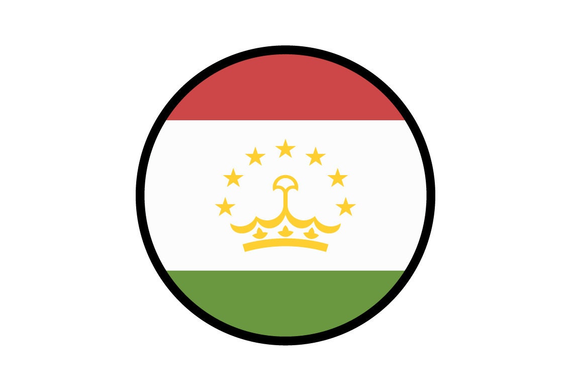 Tajikistan Flag Circle Sticker Decal