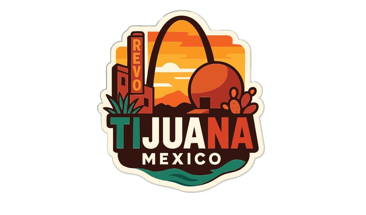 a colorful and stylized logo for the city of Tijuca, Mexico.