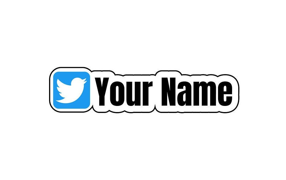 Personalized Twitter Username Sticker Decal Social Media Handle User ID Sticker Tag