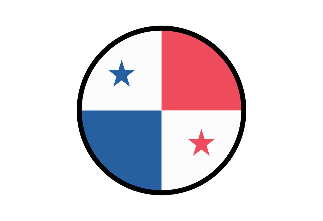 Panama Flag Circle Sticker Decal