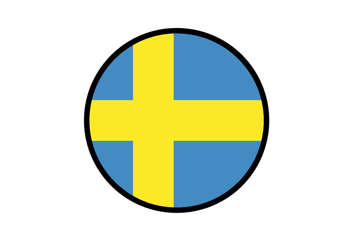 Sweden Flag Circle Sticker Decal