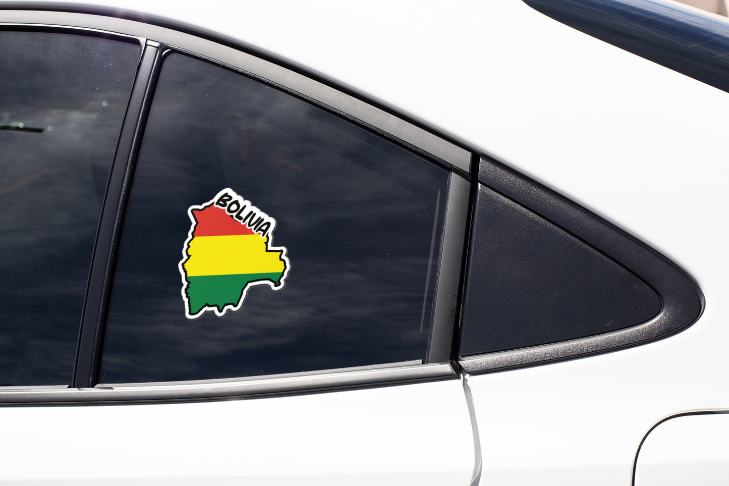 Bolivia Map Flag Sticker Decal