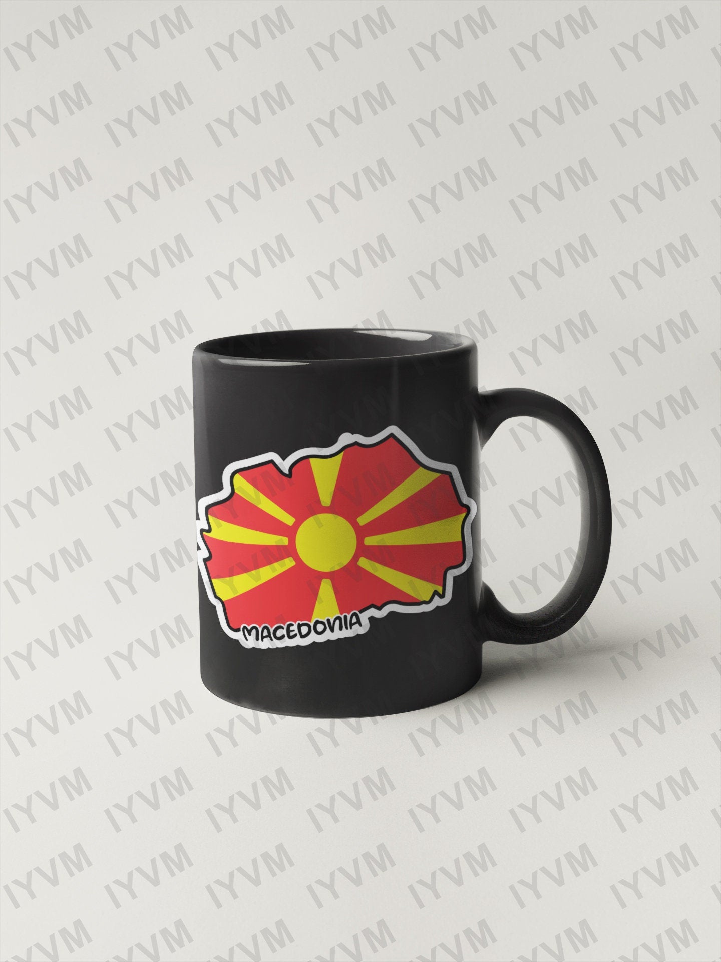 Macedonia Map Flag Sticker Decal / Republic of North Macedonia / Република Северна Македонија / Skopje / Macedonian