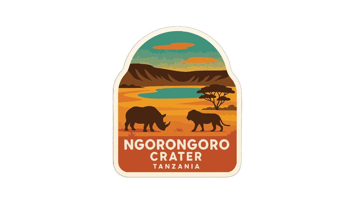 Ngorongoro Crater Tanzania Iron On Heat Transfer Vinyl HTV Die-Cut Symbolic
