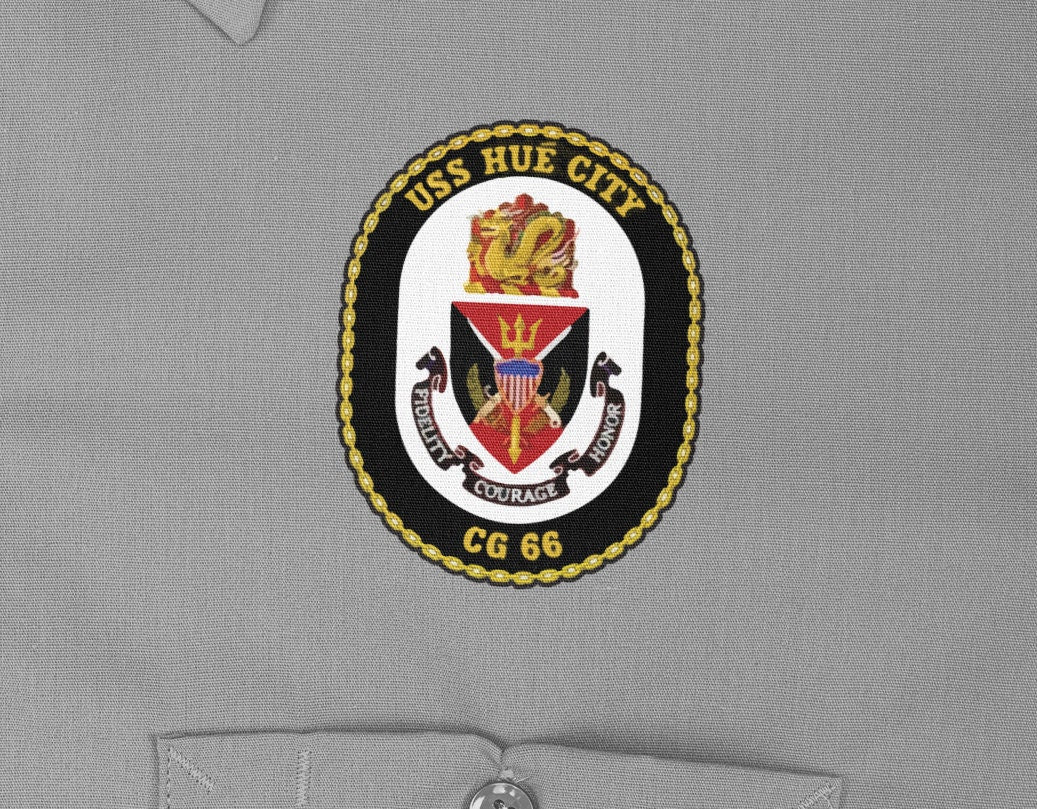 USS Hue City CG-66 Badge Iron On Heat Transfer Vinyl HTV Ticonderoga Class Cruiser