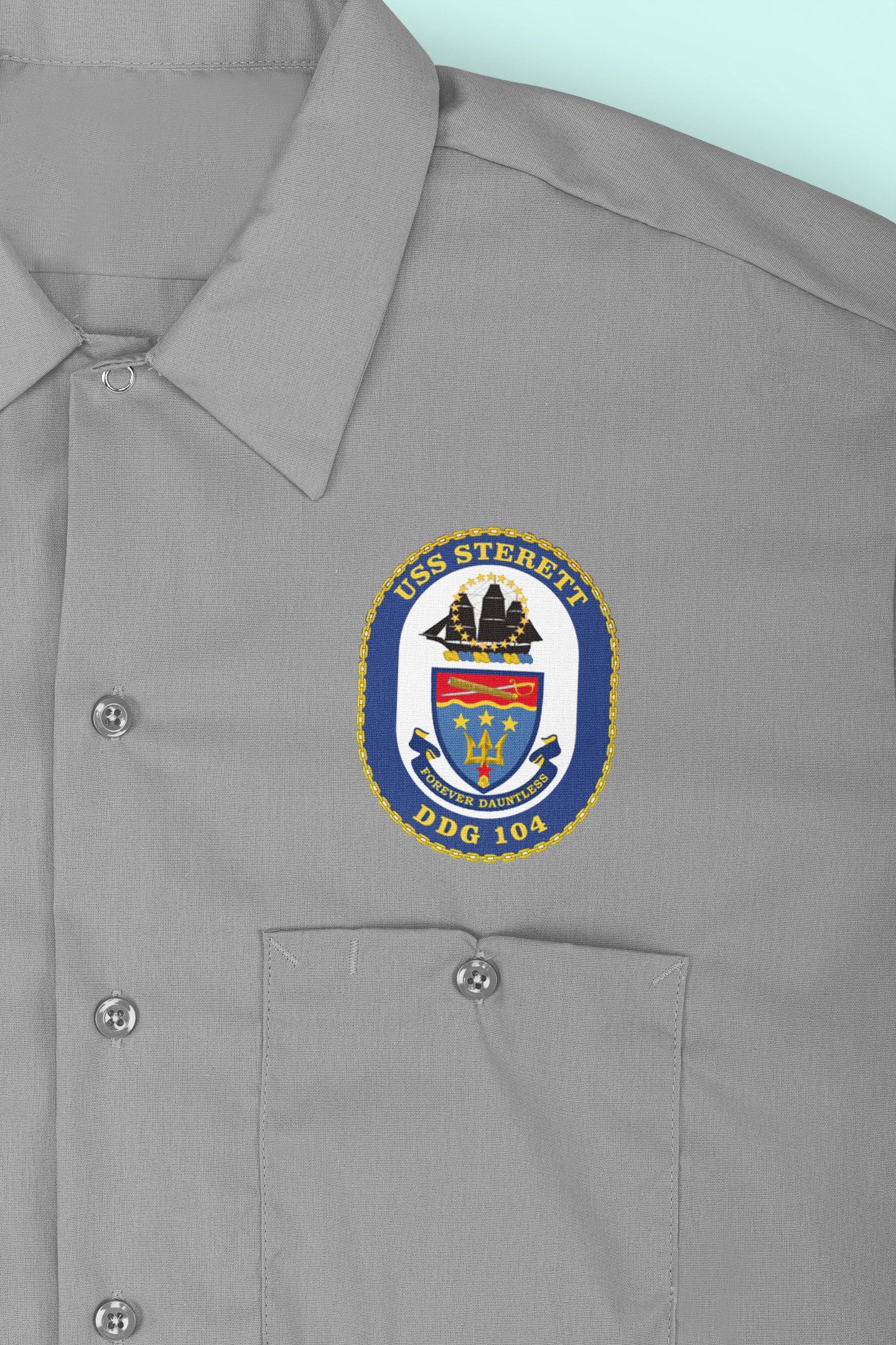 USS Sterett DDG-104 Badge Iron On Heat Transfer Vinyl HTV Arleigh Burke Class Destroyer