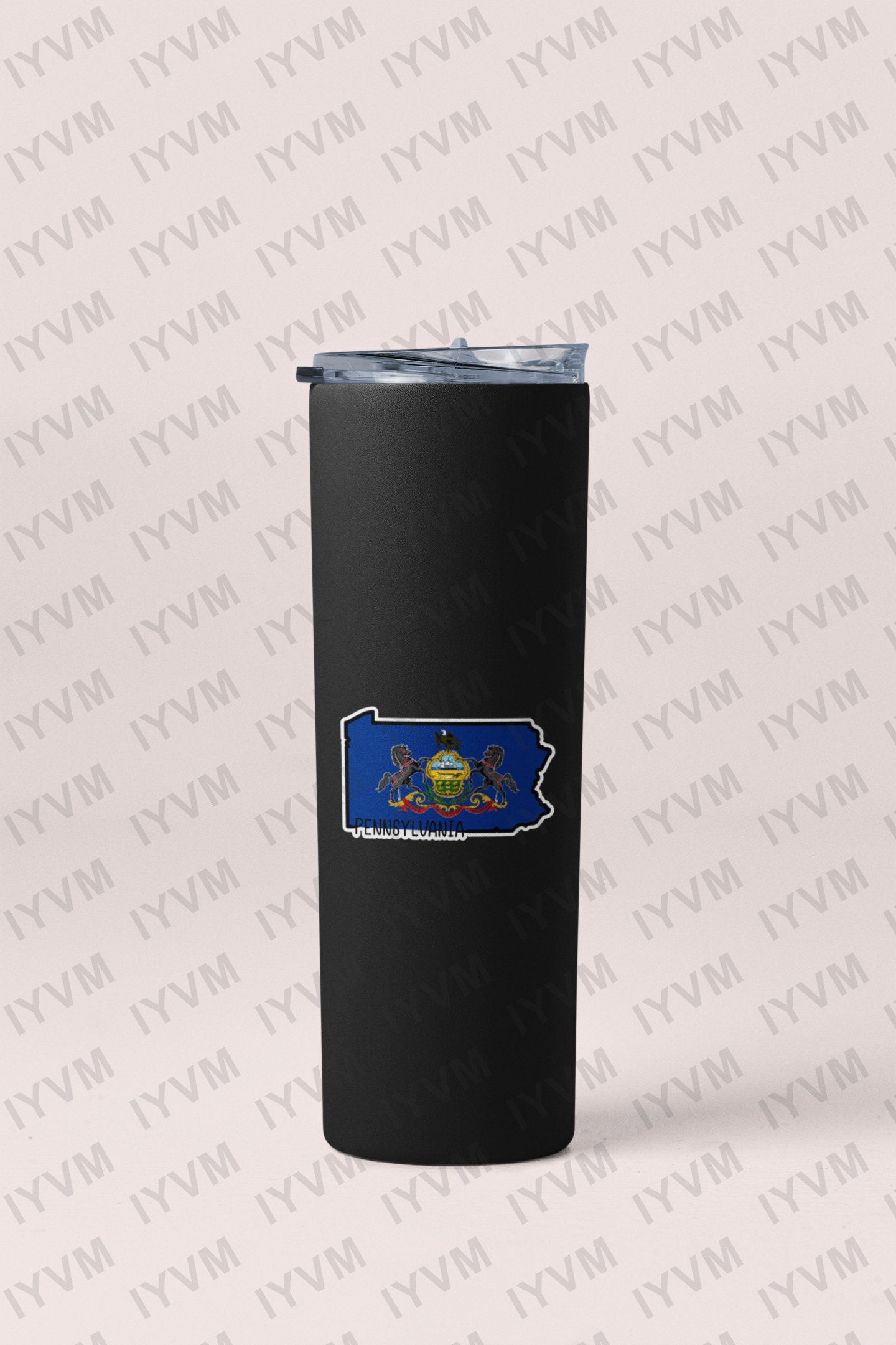 State of Pennsylvania Map Flag Sticker Decal  USA Pennsylvania State  Harrisburg  The Keystone State  Quaker State  Coal State / Railroad