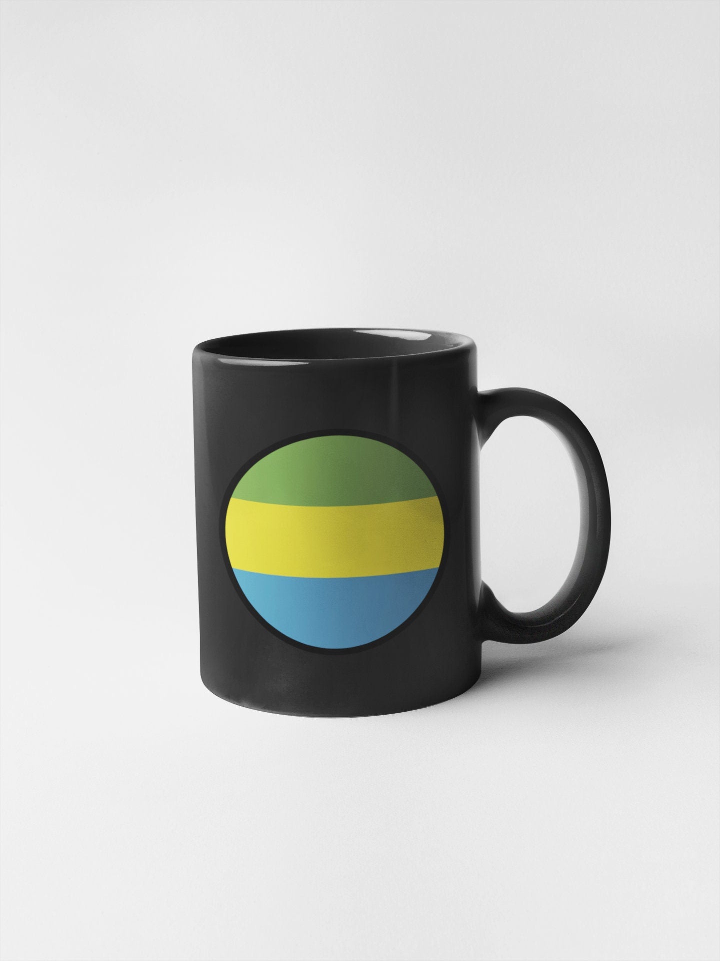 Gabon Flag Circle Sticker Decal