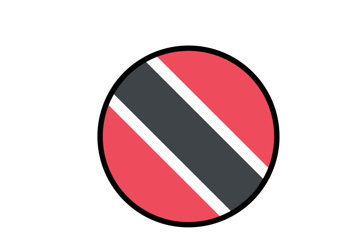 Trinidad and Tobago Flag Circle Sticker Decal
