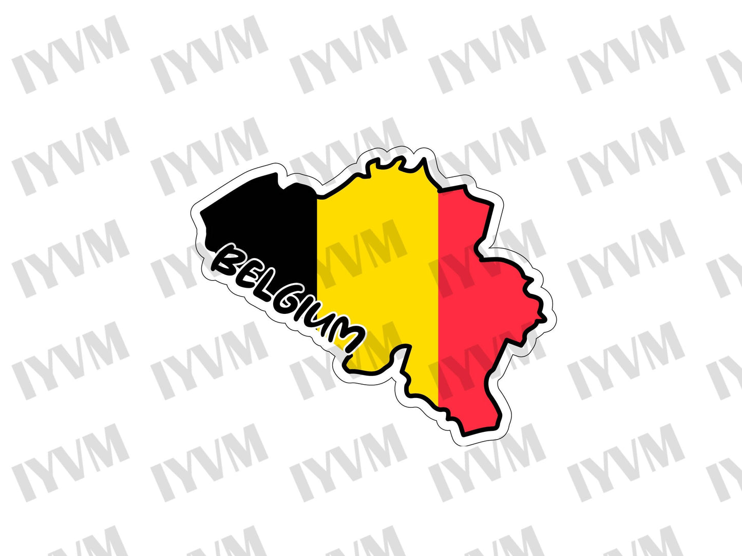 Belgium Map Flag Sticker Decal / Brussels / Eendracht maakt macht / L'union fait la force / Einigkeit macht stark / Belgian