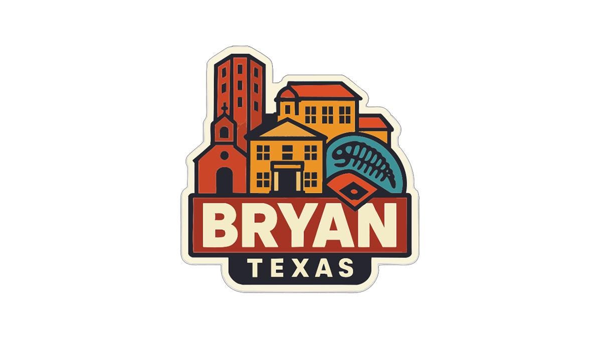 a stylized logo for the city of Bryan, Texas.