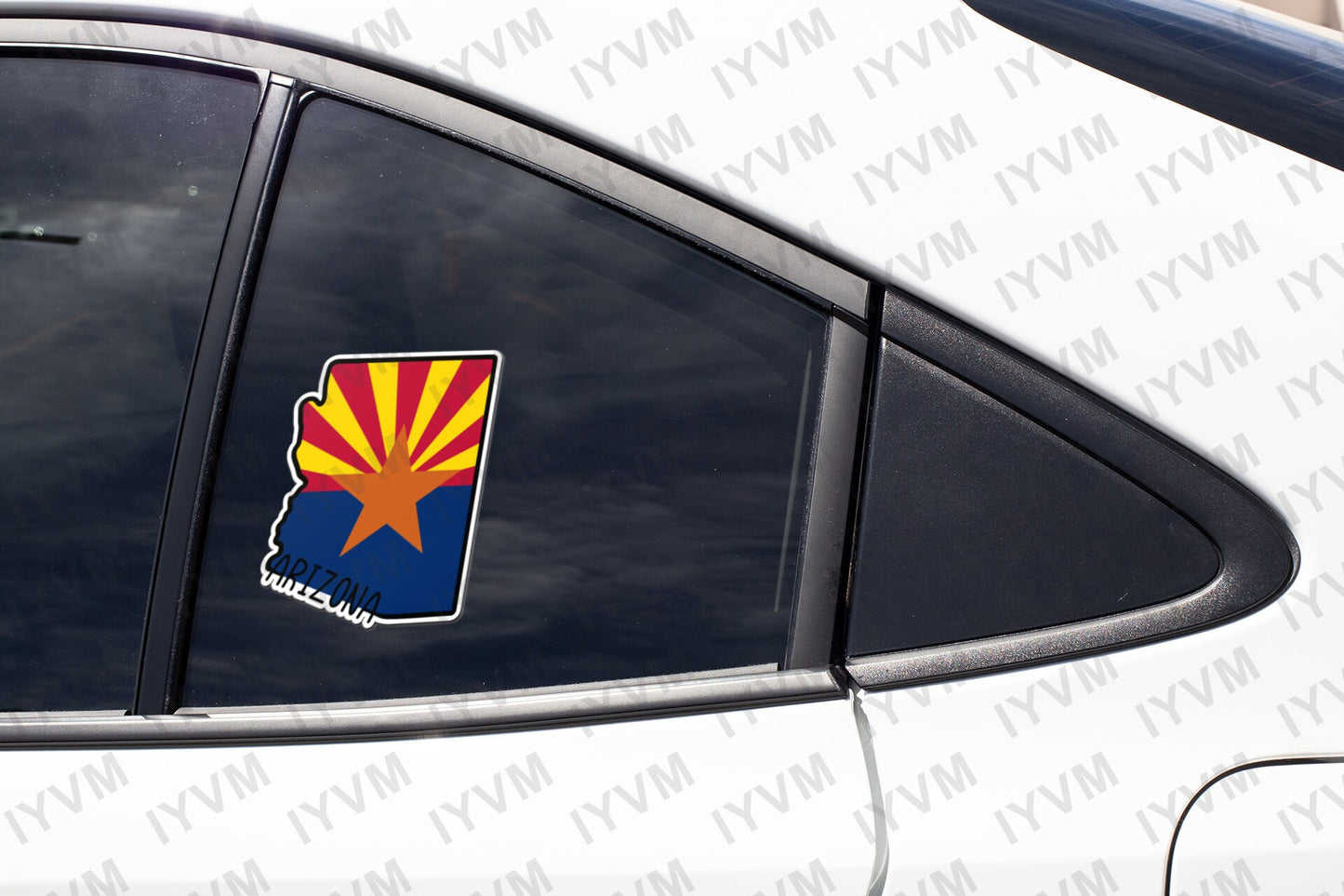 State of Arizona Map Flag Sticker Decal  USA Arizona State  Phoenix  The Grand Canyon State  Apache State  Aztec State / Baby State /