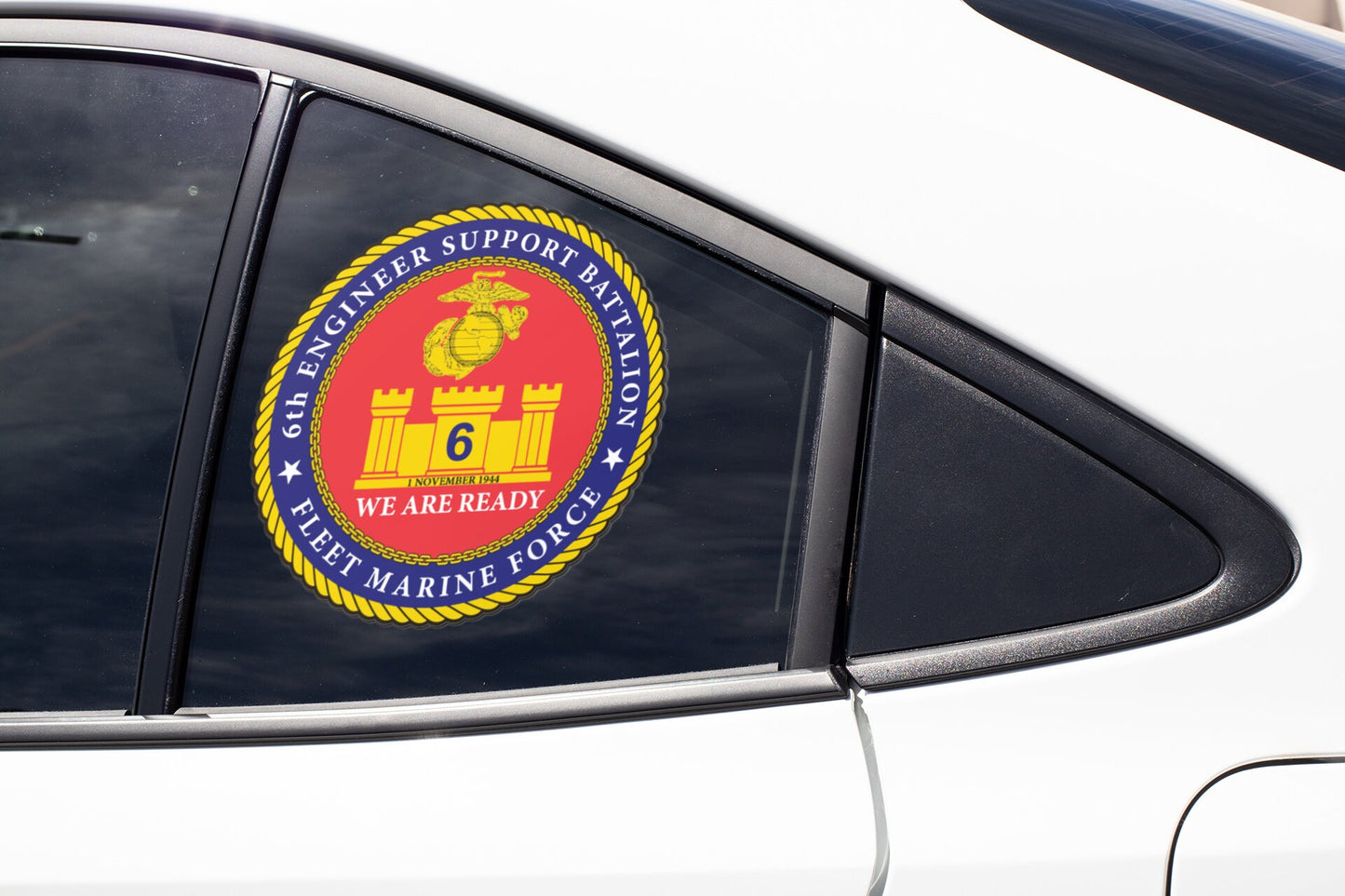 a close up of a car window with a sticker on it