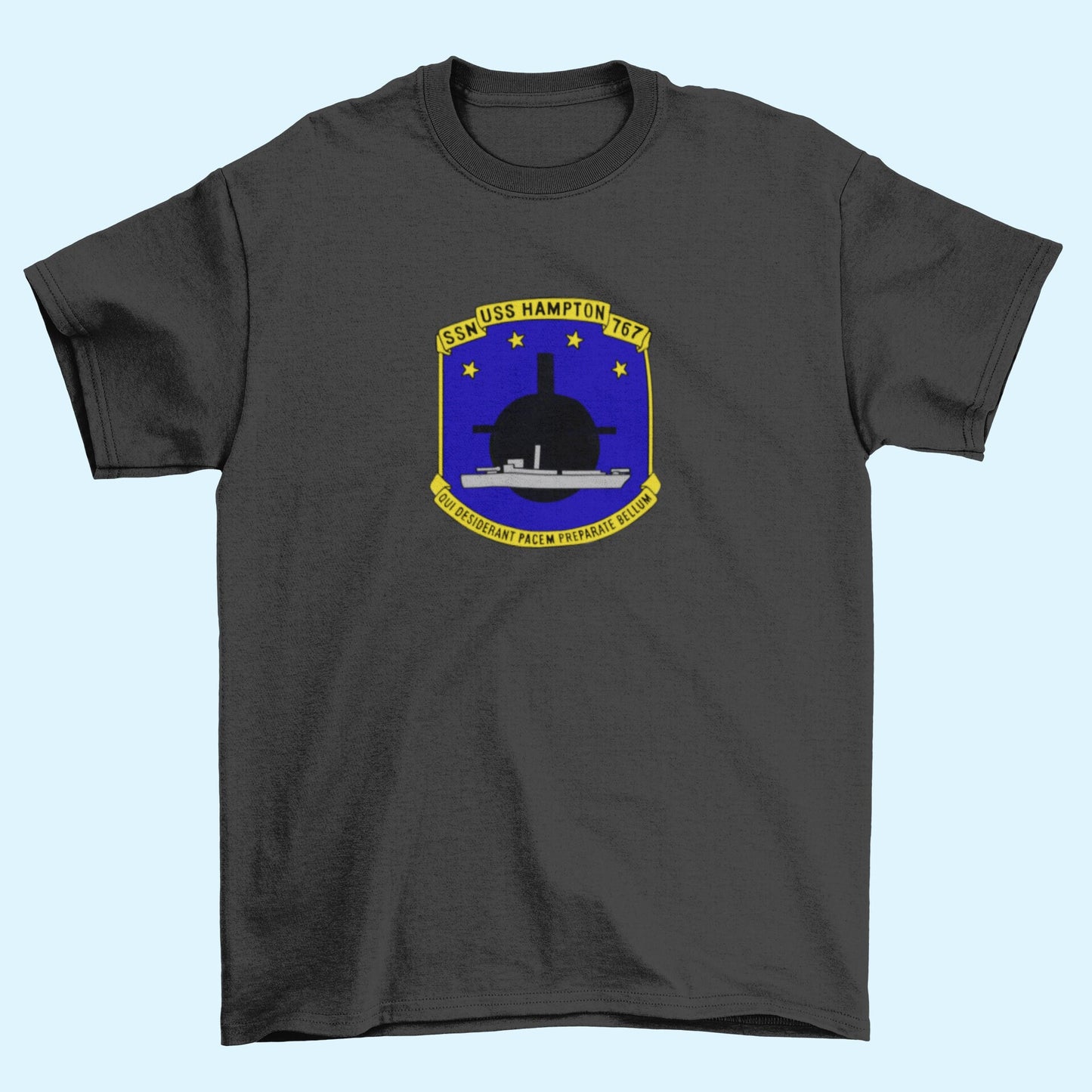 USS Hampton SSN-767 Badge Iron On Heat Transfer Vinyl HTV Los Angeles Class Attack submarine