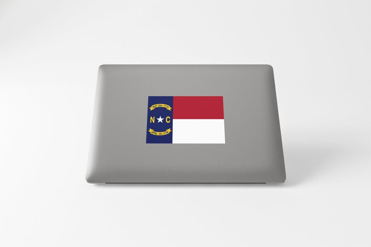 North Carolina State Flag Sticker Decal - USA, Raleigh, Tar Heel
