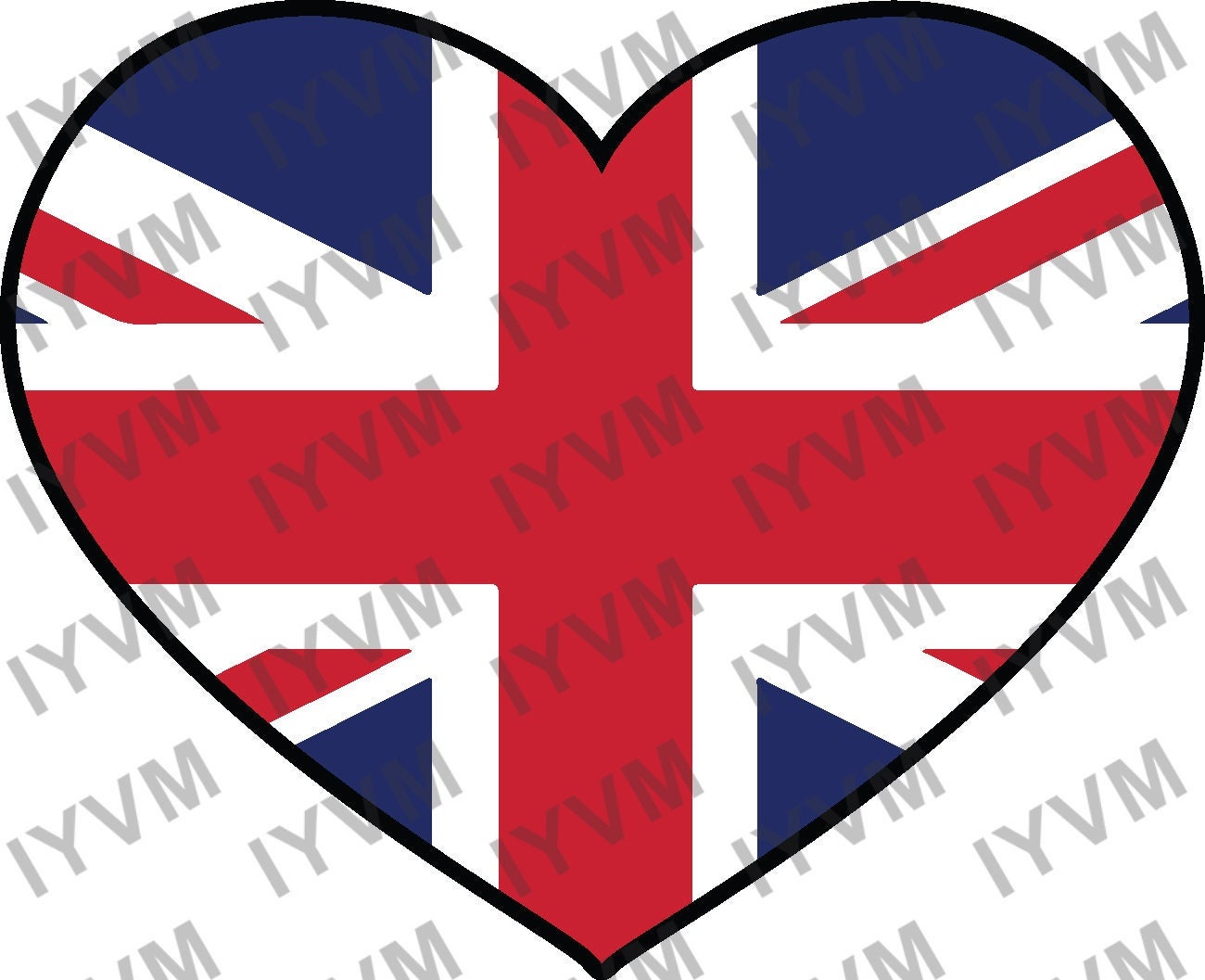 United Kingdom Flag Heart Sticker Decal / United Kingdom of Great Britain and Northern Ireland / UK / Britain / London /