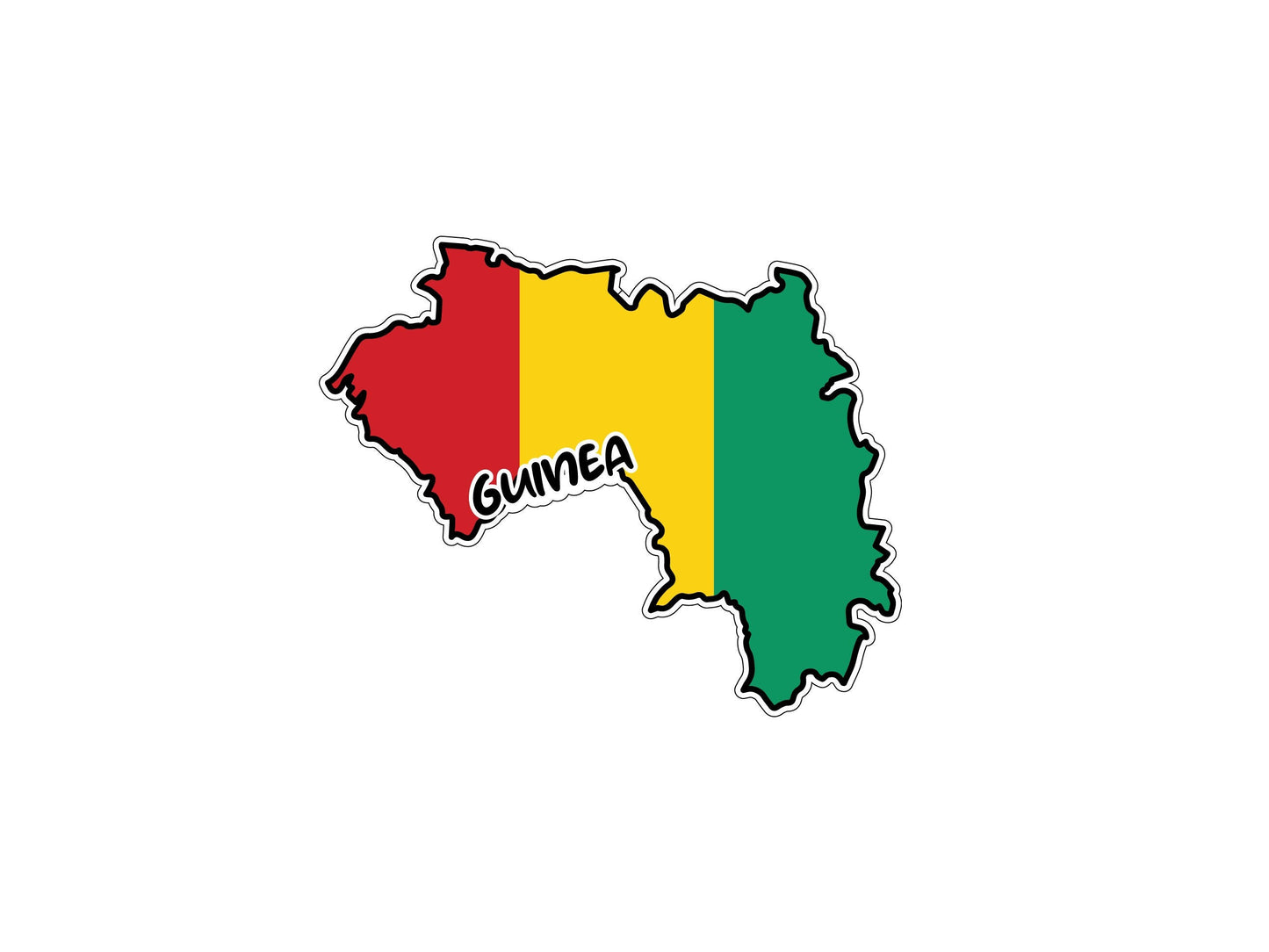 Guinea Map Flag Sticker Decal