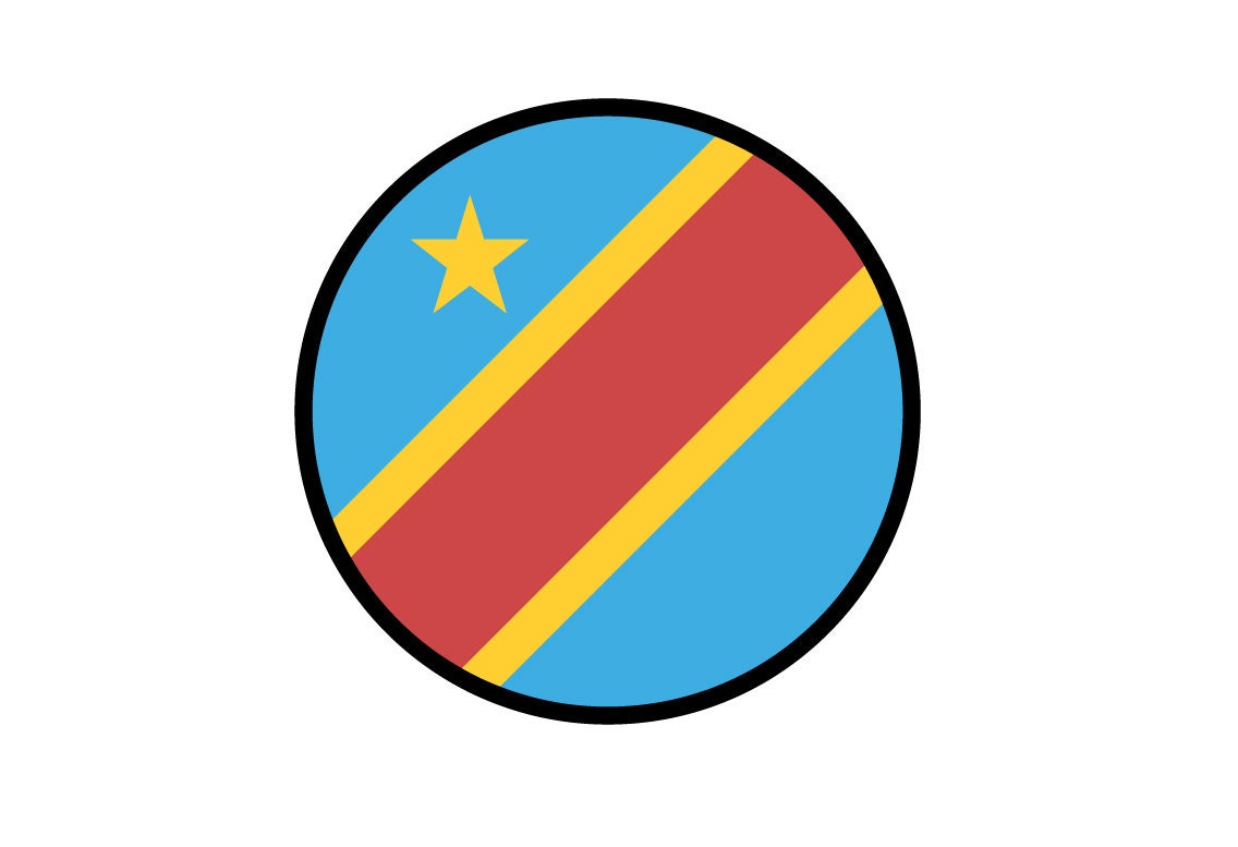 DRC Flag Circle Sticker Decal