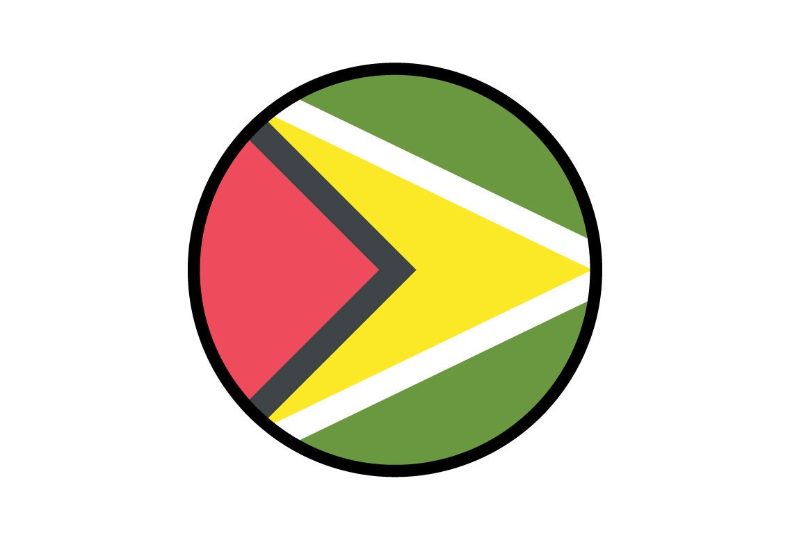 Guyana Flag Circle Sticker Decal