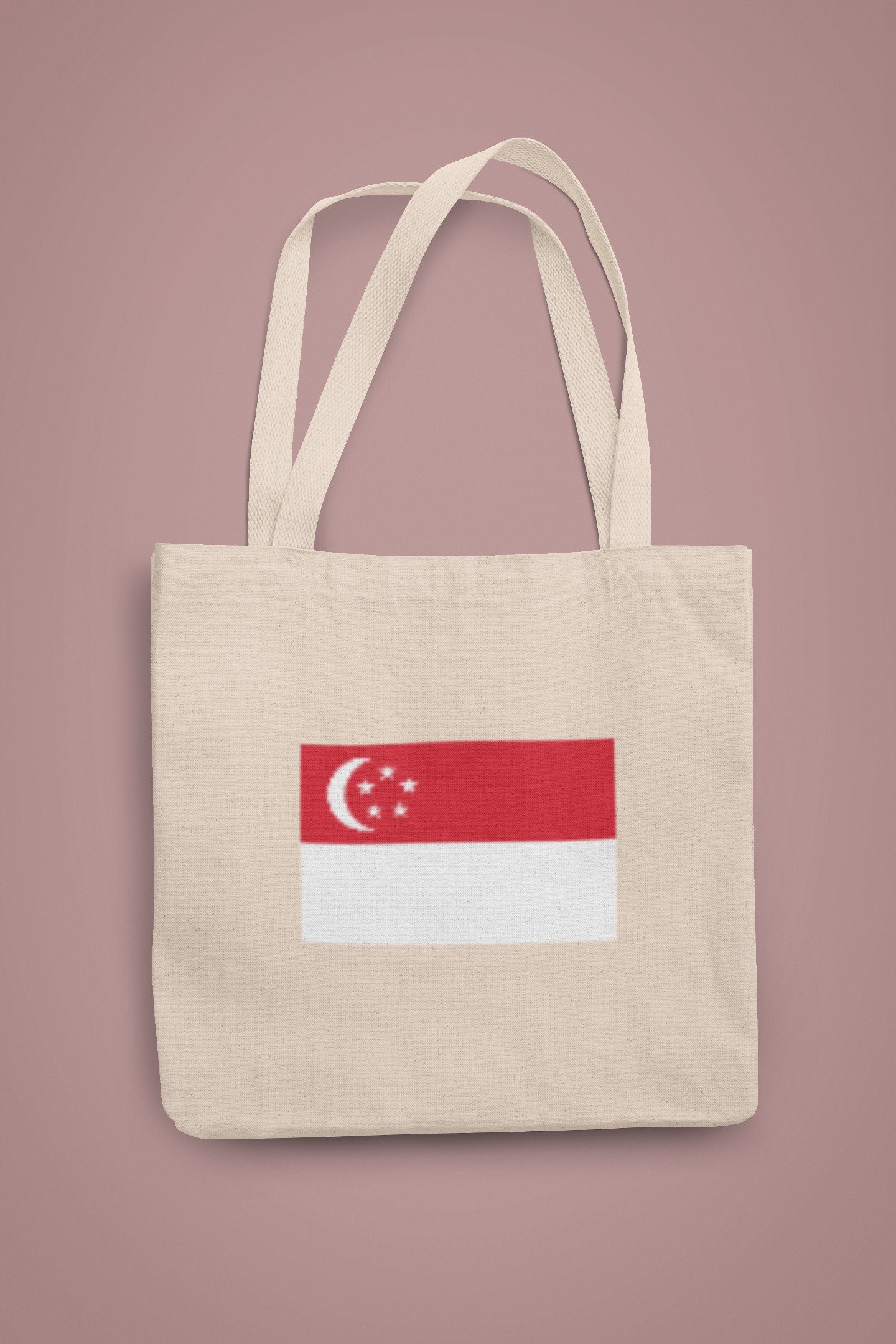 Singapore Flag Iron On Heat Transfer Vinyl HTV / Republic of Singapore / Majulah Singapura / Singaporean /