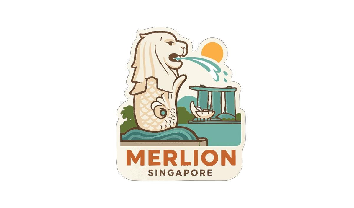 Merlion Singapore Iron On Heat Transfer Vinyl HTV Die-Cut Symbolic Landmark