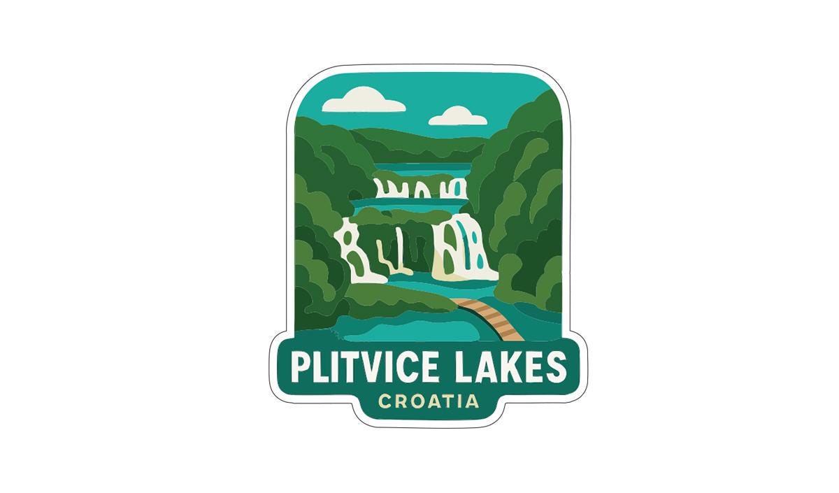 Plitvice Lakes Croatia Iron On Heat Transfer Vinyl HTV Die-Cut Symbolic Landmark