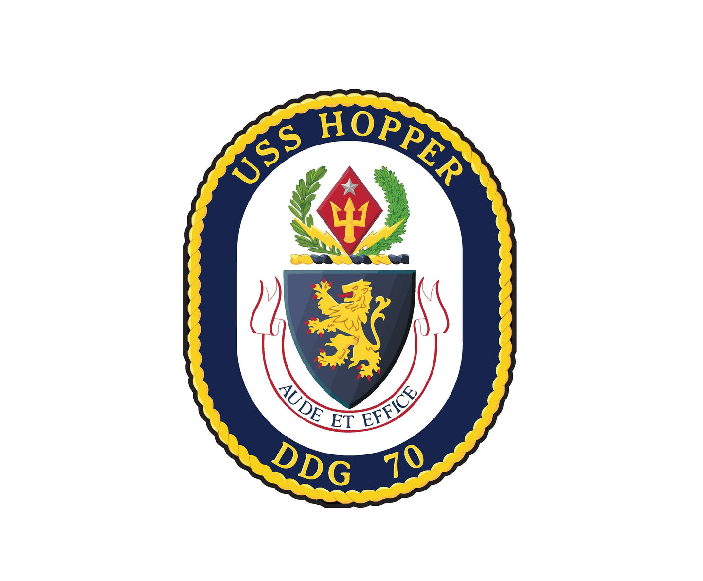 USS Hopper DDG-70 Badge Sticker Decal Arleigh Burke Class Destroyer Car Sticker Bumper Sticker for Car Emblem