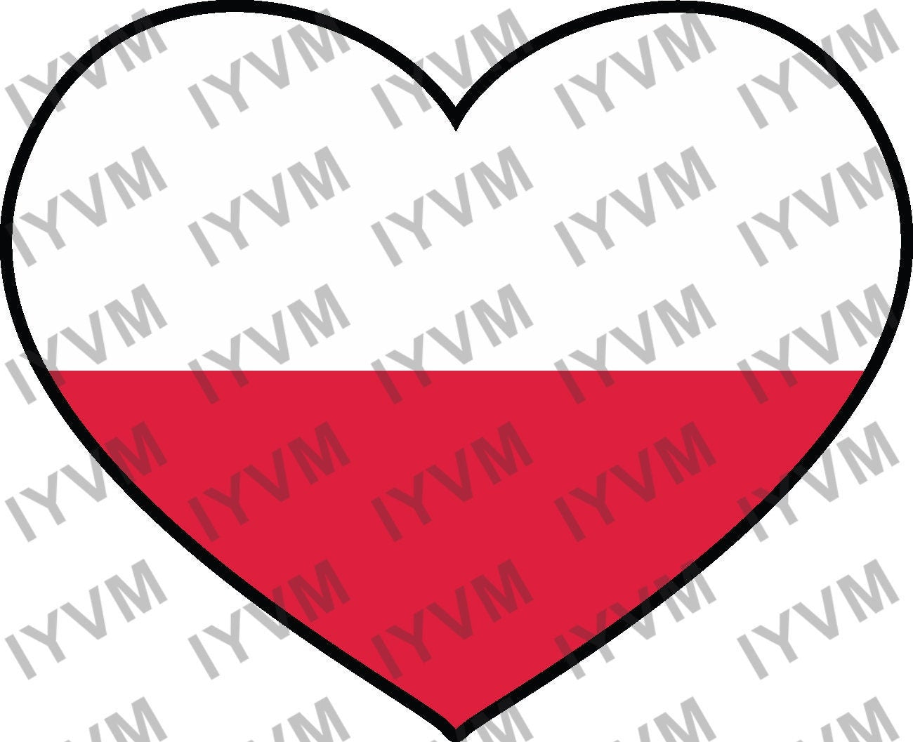 Poland Flag Heart Sticker Decal / Republic of Poland / Rzeczpospolita Polska / Warsaw / Polish