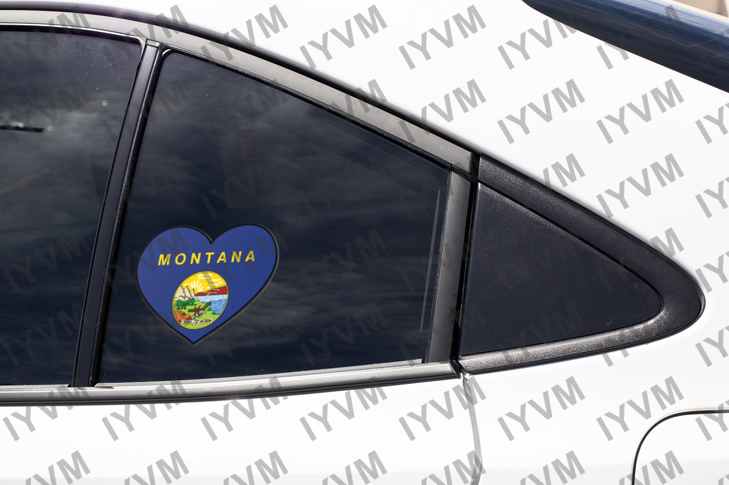 State of Montana Flag Heart Sticker Decal  USA Montana State  Helena  The Treasure State  Big Sky Country  The Last Best Place