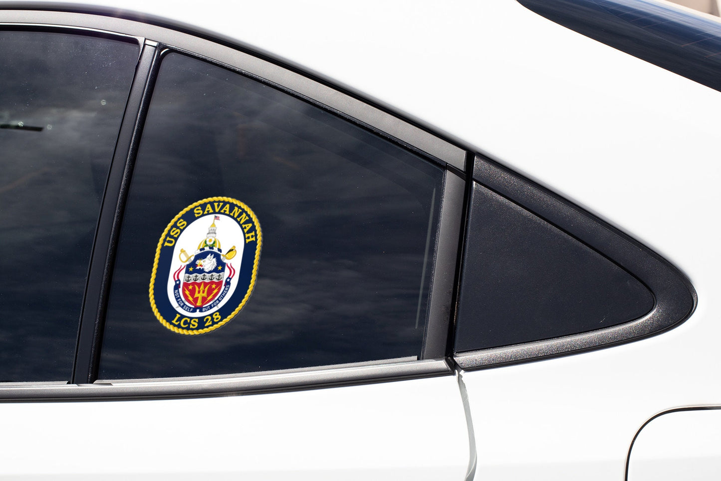 USS Savannah LCS-28 Badge Sticker Decal Independence Class Littoral combat ship Car Sticker Bumper Sticker for Car Emblem