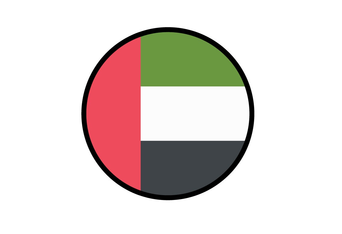 United Arab Emirates Flag Circle Sticker Decal