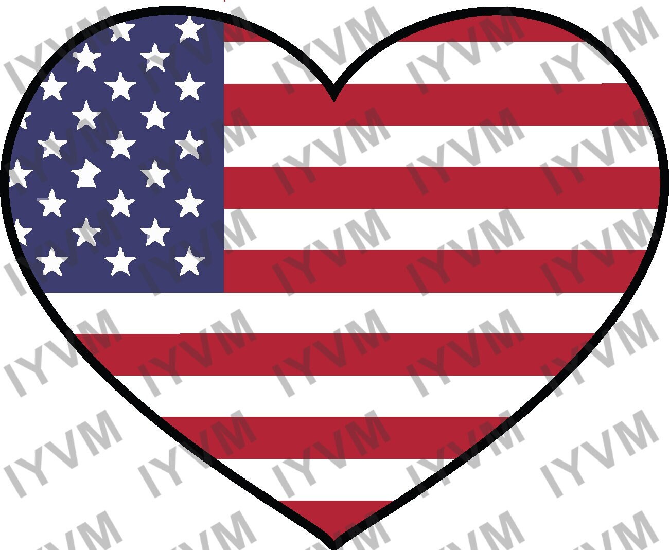 USA Flag Heart Sticker Decal / United States of America / In God We Trust / Washington DC / American