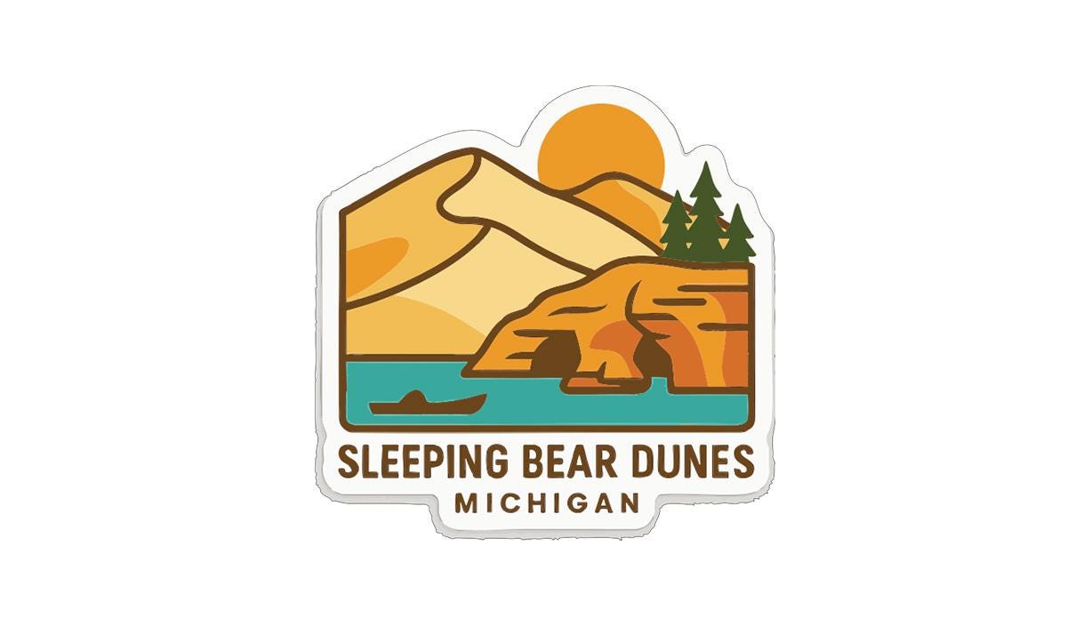 Sleeping Bear Dunes Michigan Iron On Heat Transfer Vinyl HTV Die-Cut Symbolic