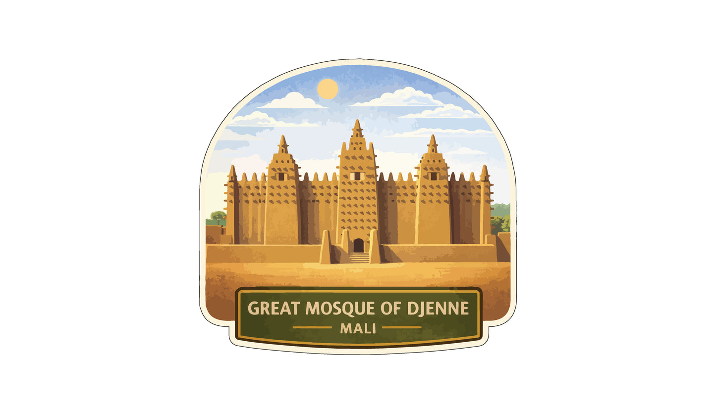 the Great Mosque of Djenne, a UNESCO World Heritage Site located in Mali.