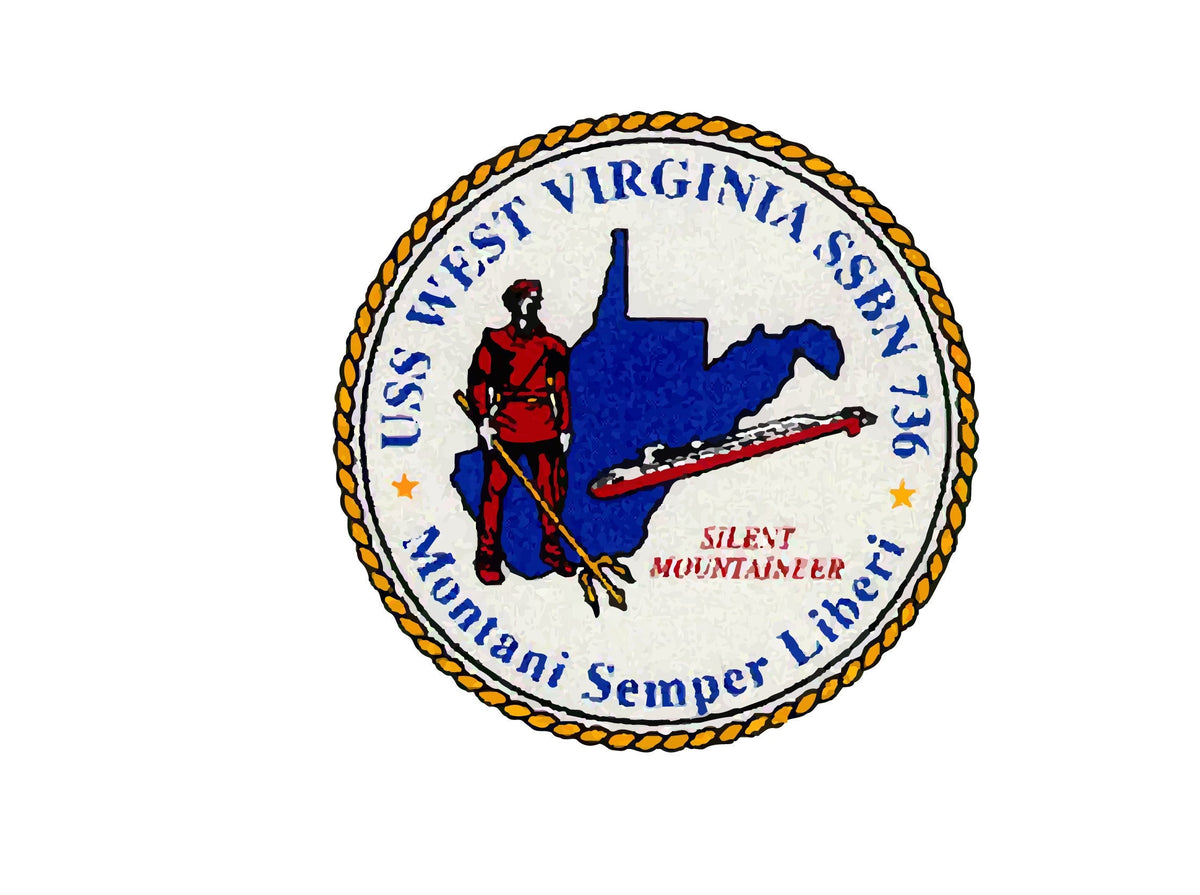 USS West Virginia SSBN-736 Badge Sticker Decal Ohio Class Ballistic missile submarine Car Sticker Bumper Sticker for Car Emblem