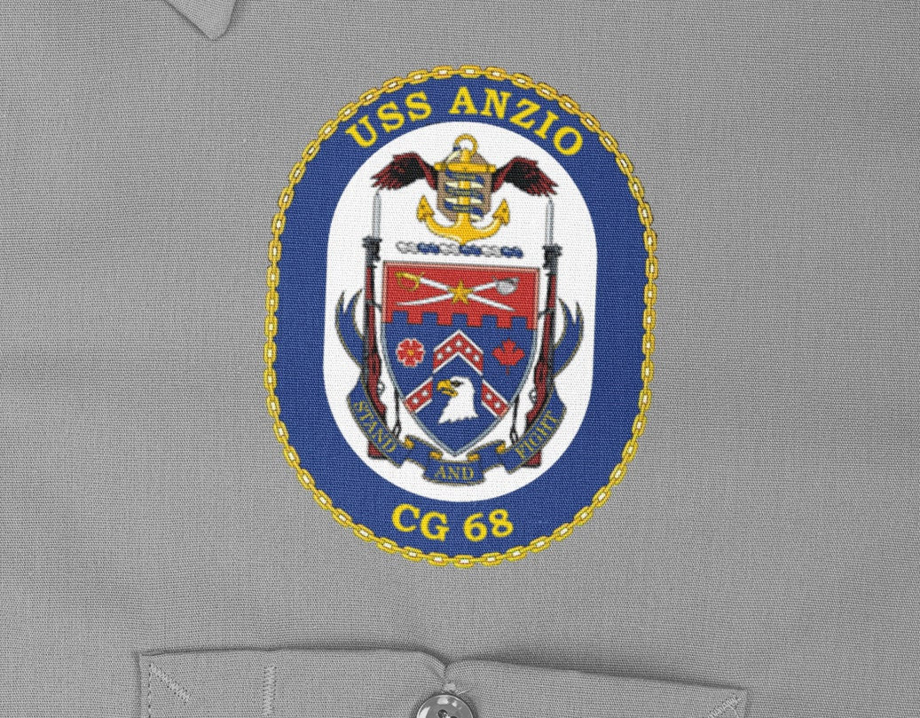 USS Anzio CG-68 Badge Iron On Heat Transfer Vinyl HTV Ticonderoga Class Cruiser