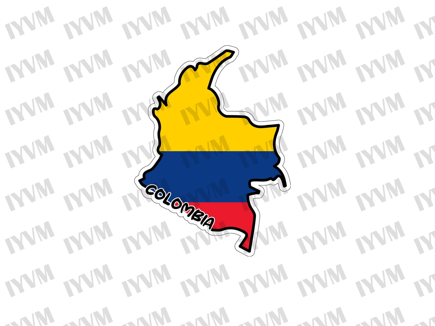 Colombia Map Flag Sticker Decal / Republic of Colombia / Libertad y Orden / Bogotá / Colombian