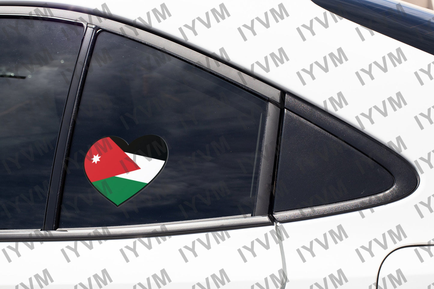 Jordan Flag Heart Sticker Decal / Hashemite Kingdom of Jordan / الله، الوطن، الملك / Amman /