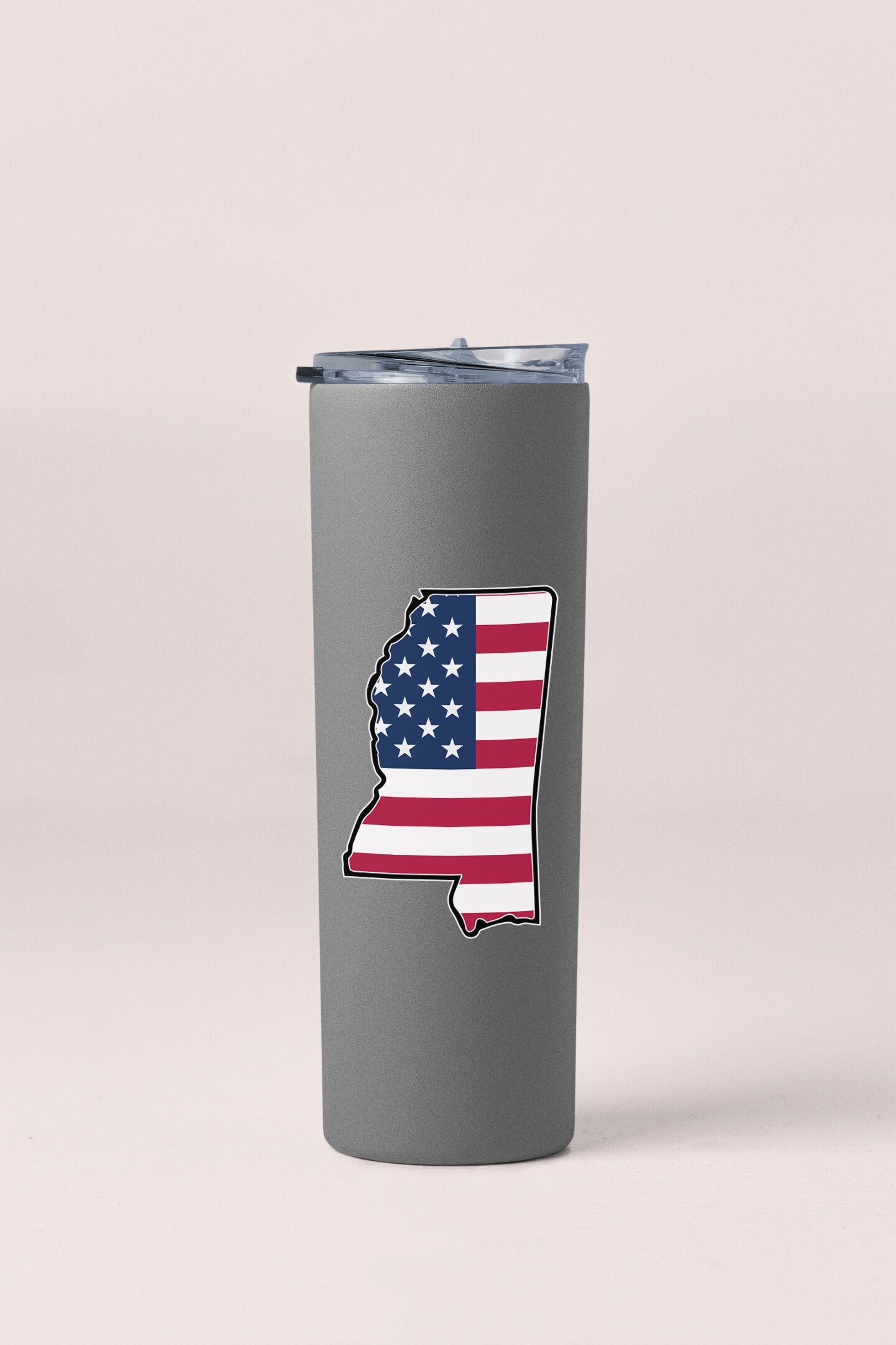 a stainless steel tumbler with a picture of the state of indiana on it