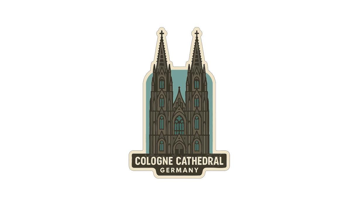 Cologne Cathedral Germany Iron On Heat Transfer Vinyl HTV Die-Cut Symbolic