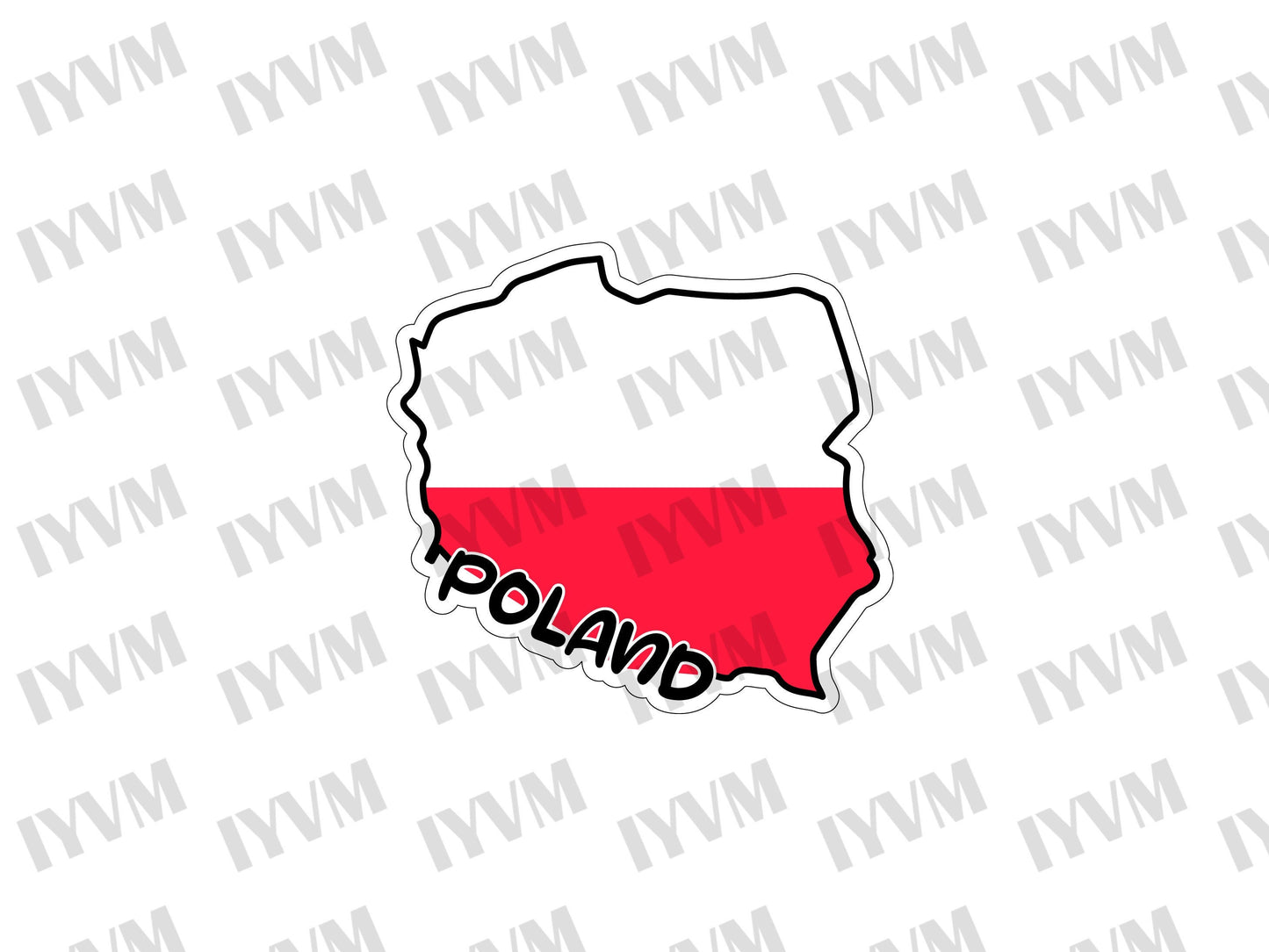 Poland Map Flag Sticker Decal / Republic of Poland / Rzeczpospolita Polska / Warsaw / Polish