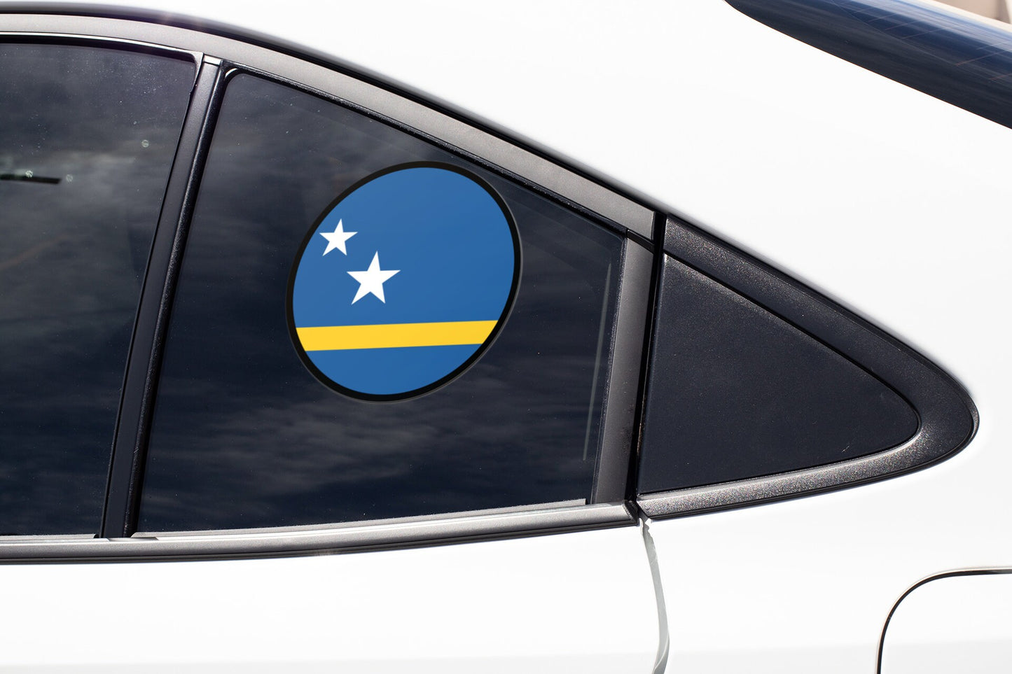 Curacao Flag Circle Sticker Decal