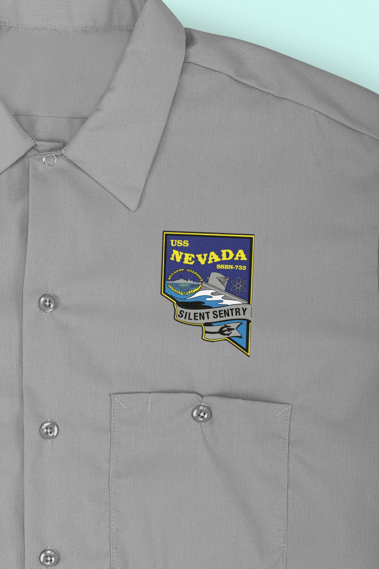 USS Nevada SSBN-733 Badge Iron On Heat Transfer Vinyl HTV Ohio Class Ballistic Missile Submarine