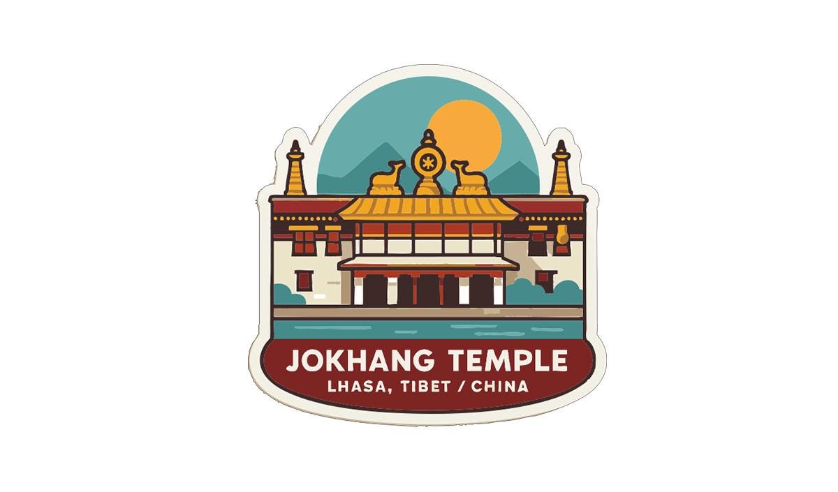 Lhasa Jokhang Temple Tibet/China Iron On Heat Transfer Vinyl HTV Symbolic