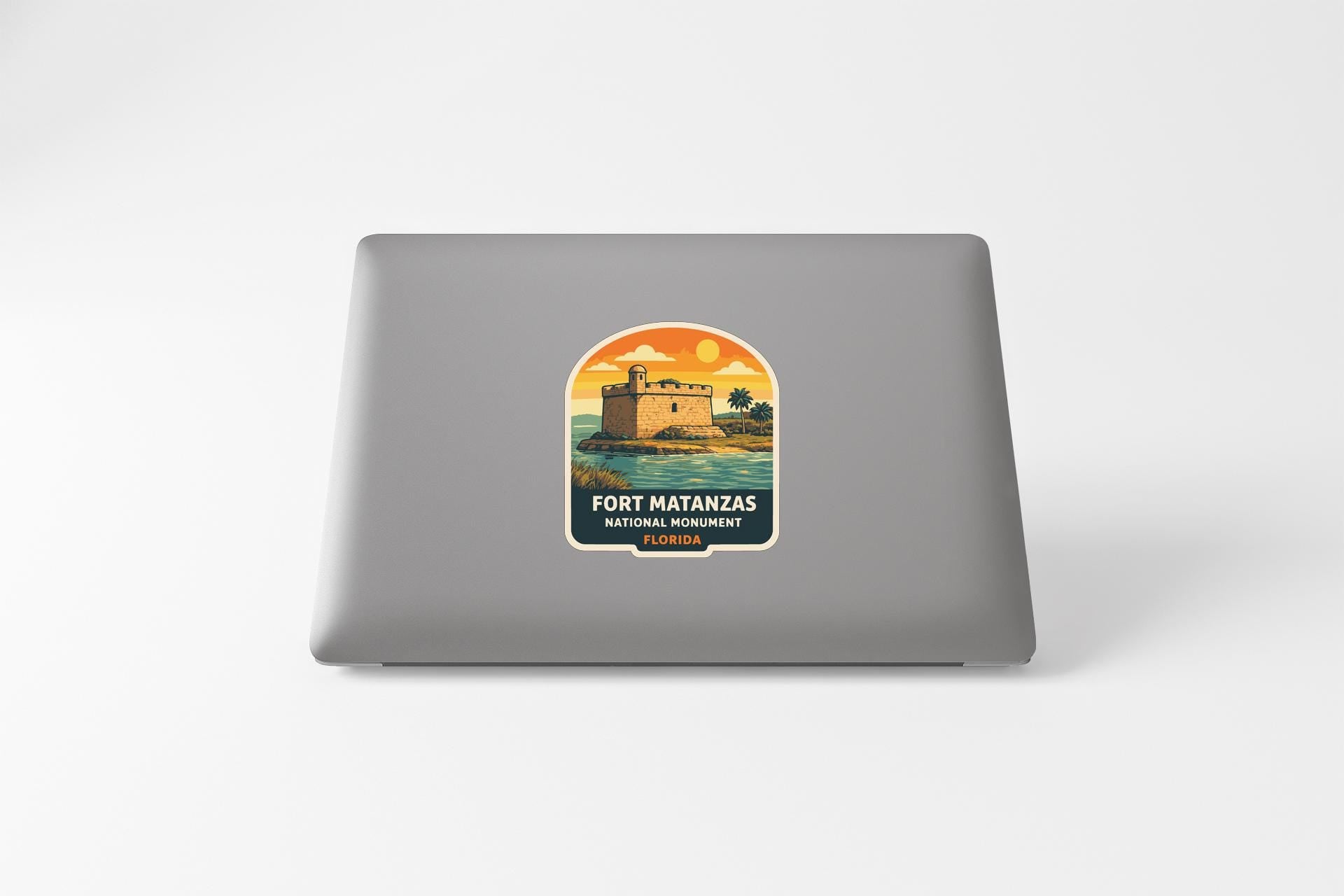 A sticker depicting Fort Matanzas, a historic fort located in Florida.